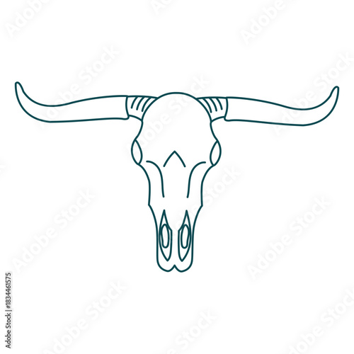 Wild west bull skull stroke
