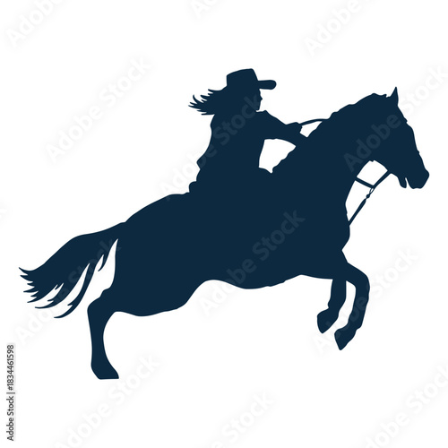 Cowgirl on horse silhouette