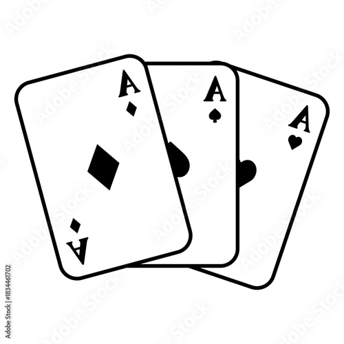 Wild west playing cards filled stroke