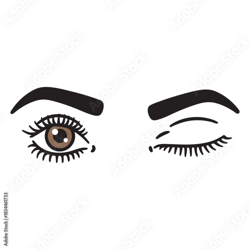 Eyes with makeup color stroke