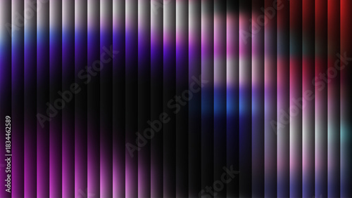 Abstract Wavy reeded glass stripes background, luminous vertical lines on a dark gradient with ribbed glow and blur, sleek wallpaper for banners posters web and tech branding