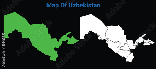 Uzbekistan Vector Map with Regions: Editable Provinces and Administrative Boundaries