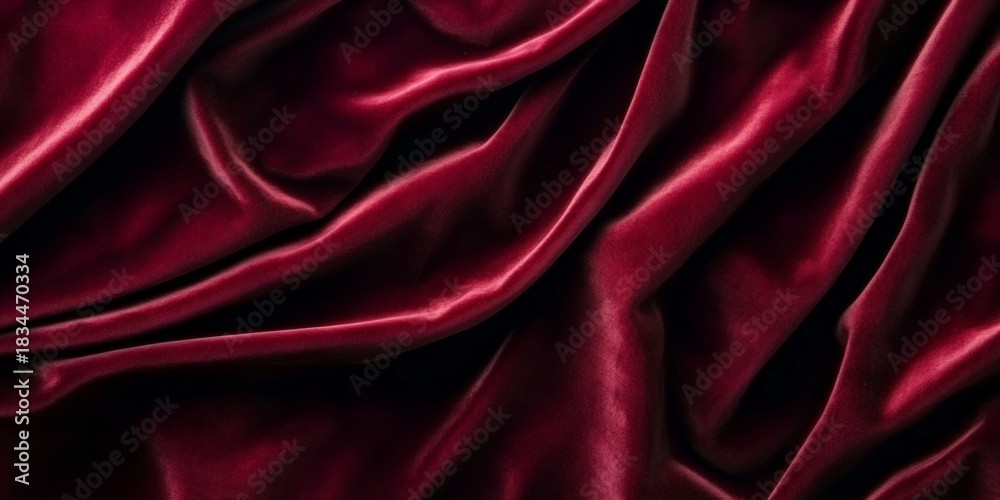 Obraz premium Elegant Burgundy Silk Satin Texture Background with Rich Drapery Folds and Decorative Textile Design