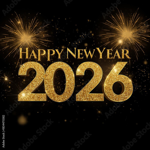 Happy new year 2026 winter holiday celebration card vector illustration with snow and star design