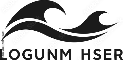 Modern abstract wave logo design featuring bold curved shapes and clean minimal typography for versatile branding and visual identity