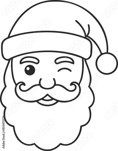 Cheerful winking Santa Claus head Christmas vector art