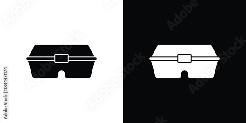 Lunch box icons vector silhouette design. Vector flat graphic design illustration.