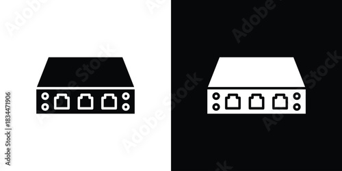 Network switch icons vector silhouette design. Vector flat graphic design illustration.