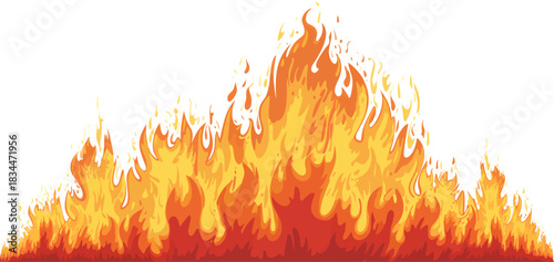 Illustration of a vibrant fire detailed vector design perfect for backgrounds and graphic elements