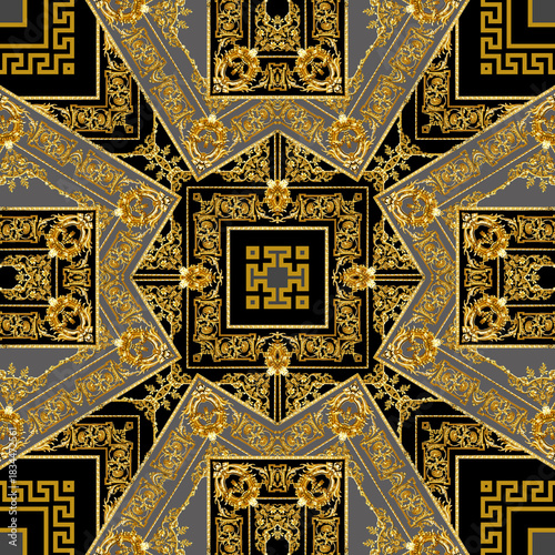 golden baroque and  ornament elements for print