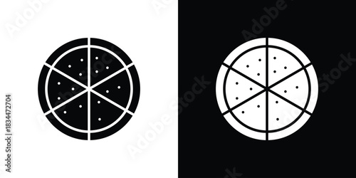 Pizza icons vector silhouette design. Vector flat graphic design illustration.