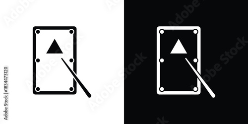 Pool table icons vector silhouette design. Vector flat graphic design illustration.