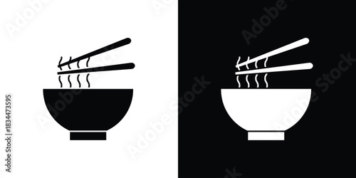 Ramen icons vector silhouette design. Vector flat graphic design illustration.