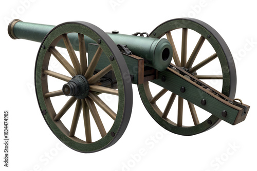 Civil War Cannon 3D Render Isolated – Napoleonic 12-Pounder Field Gun on White Background