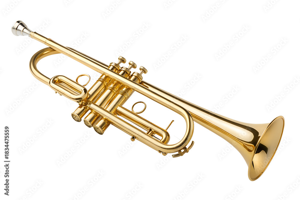 Obraz premium Professional Bb Trumpet Gold Lacquer – High Resolution Studio Photo