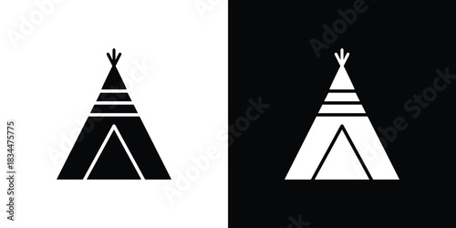 Tepee icons vector silhouette design. Vector flat graphic design illustration.