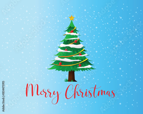 Marry Christmas Poster template Vector illustration 
tree fruit toffee gift