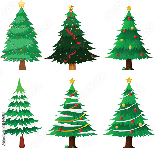 Marry Christmas Poster template Vector illustration 
tree fruit toffee gift tree set happy Christmas day  tree set