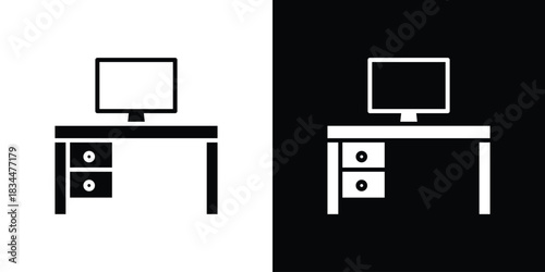 Workspace icons vector silhouette design. Vector flat graphic design illustration.