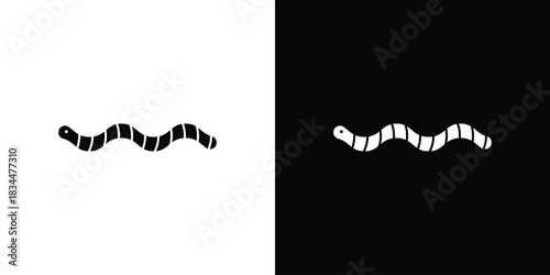 Worm icons vector silhouette design. Vector flat graphic design illustration.