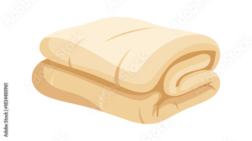 Folded beige blanket illustration.