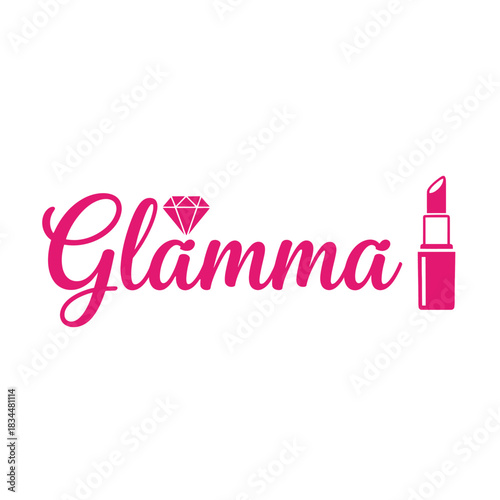 Glamma Typography T-Shirt Design | Glamorous Grandma Funny Cute Quote Graphic
