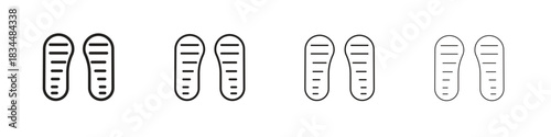 Soles icon set. A collection of simple black thin strokes icons