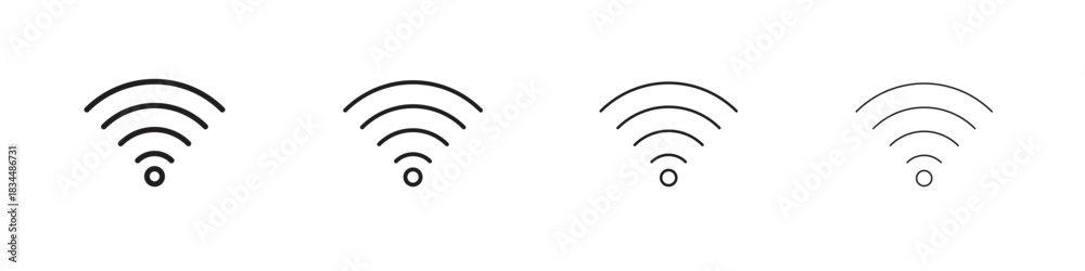 Obraz premium Wifi icon set. A collection of simple black thin strokes icons