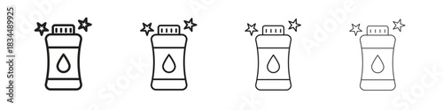 Baby powder icons, Set of linear icons. Black linear palm icons