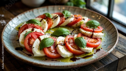 National dishes of the Vatican cuisine. 
Caprese with tomatoes.