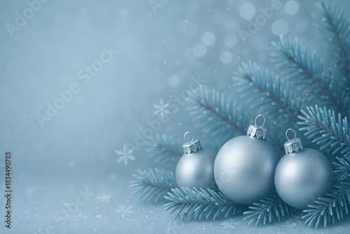 Silver and blue frosted Christmas background, ideal for banners, posters and holiday cards