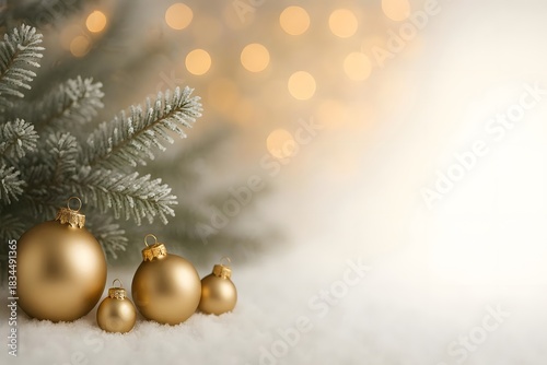 Gold and white luxury Christmas background, perfect for banners, posters and greeting cards
