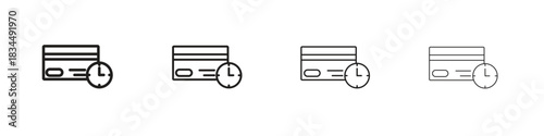 Credit history icons, Set of linear icons. Black linear palm icons