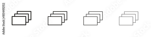 Depth perception icons, Set of linear icons. Black linear palm icons