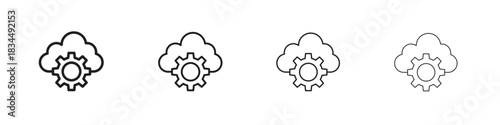Devops icons, Set of linear icons. Black linear palm icons