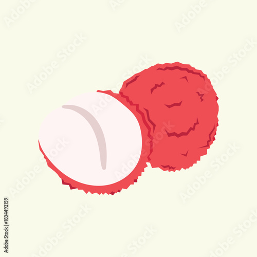 Flat Lichi Illustration