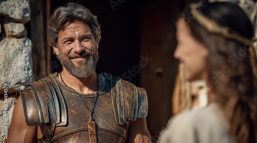 Wallpaper Mural Jephthah returns victorious from battle, but his joy fades as he sees his daughter running toward him with a tambourine, a dramatic biblical moment of vow, sorrow, and irreversible sacrifice. Torontodigital.ca