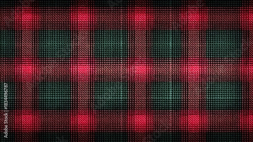 Red and green plaid patterned fabric. The red and green colors are bold and contrasting, creating a sense of energy