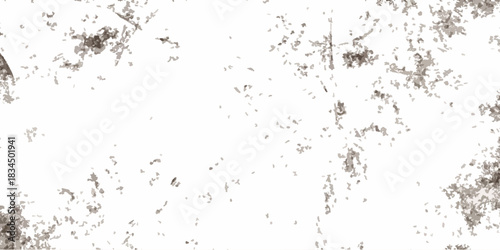 Abstract grunge splatter texture with rough gray paint spots on white background. Distressed artistic pattern for modern design projects, posters, overlays, digital artwork, and creative grunge themed