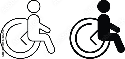 Two style pack Accessibility universal access symbol stylized silhouette