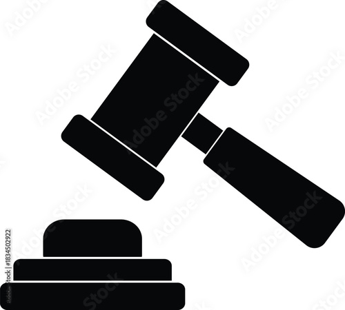 Auction bid gavel silhouette
