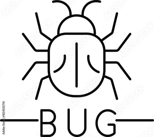 Editable stroke line art bug debug insect icon. Handicraft Customise Design. Handicraft Customise Design.