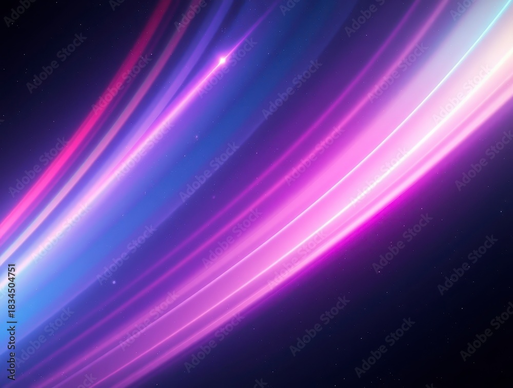 Fototapeta premium Colorful light trails creating a cosmic atmosphere in a deep space setting