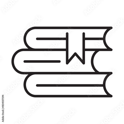 Stack of vintage books icon, stack of vintage books line art simple line art of stack of vintage books. Mentor book stack icon. Outline mentor book stack vector icon for web design. 
