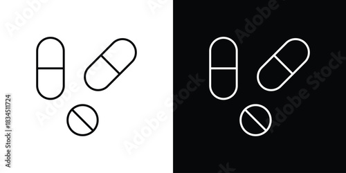 Pill icons pack set, ready to use vector