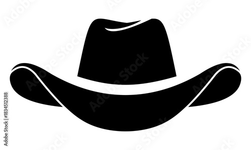 black cowboy hat icon logo