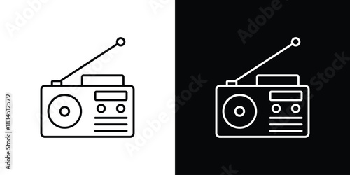 Radio icons pack set, ready to use vector