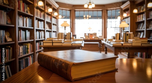 Discover Literary Treasures A Vintage Book in a Cozy Library Setting for Bookworms