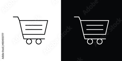 Shopping basket icons pack set, ready to use vector