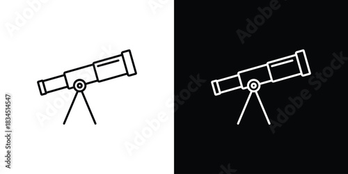 Telescope icons pack set, ready to use vector